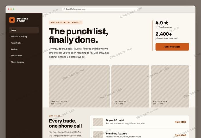 Bramble & Sons Handyman concept mockup